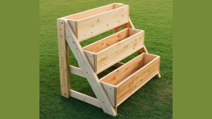 Modern 3-Tier Wooden Planter Box _ (Digital Download)