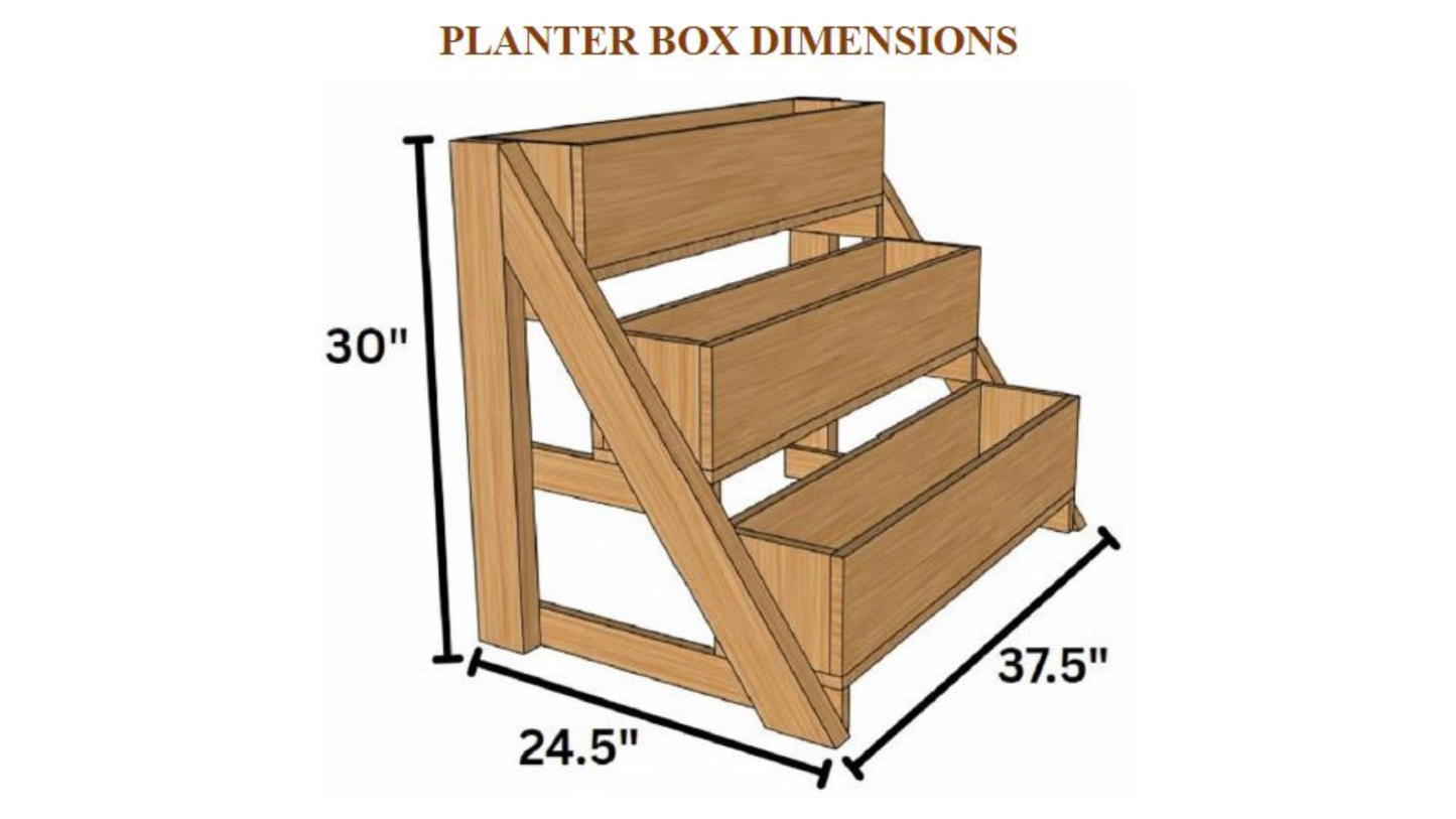 Modern 3-Tier Wooden Planter Box _ (Digital Download)