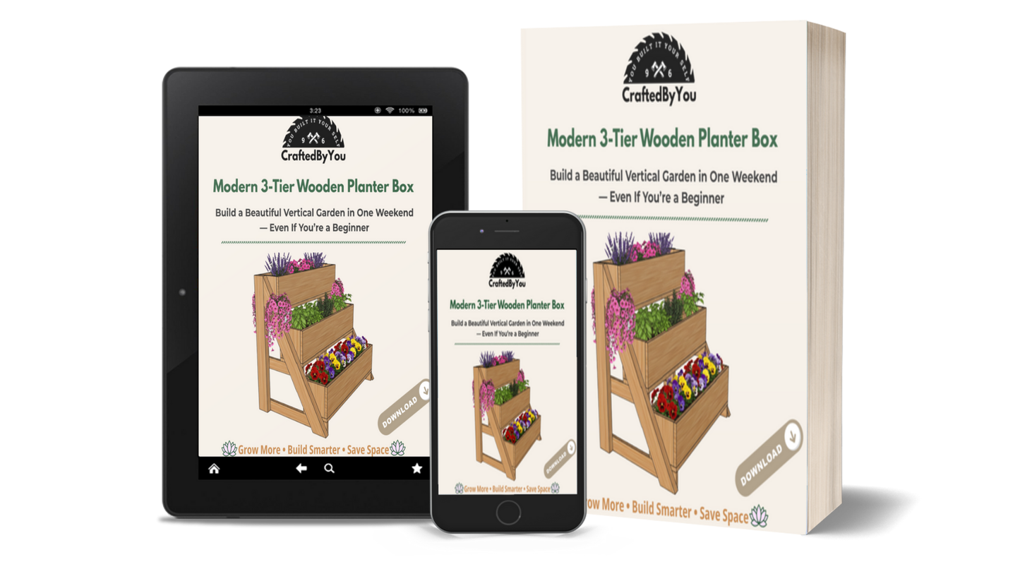 Modern 3-Tier Wooden Planter Box _ (Digital Download)