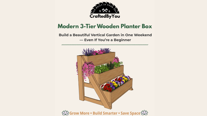 Modern 3-Tier Wooden Planter Box _ (Digital Download)